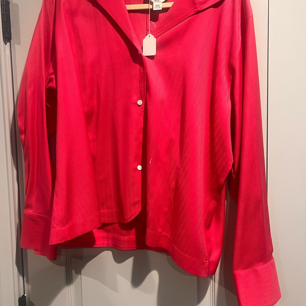 Talbots Vibrant Red Button Down Shirt